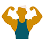 strong muscular man icon